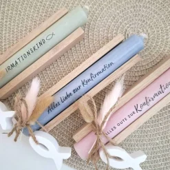 Geschenke|Suanda Living Konfirmation Konfirmationsgeschenk mit Fisch Geschenkset für Jungen und Mädchen Konfirmationskerze