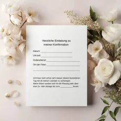 Discount Konfirmationseinladungskarten-Set 10er-Pack, florale Konfirmationseinladung, blumige Einladung zur Konfirmation Einladungskarten