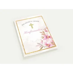 Discount Konfirmationseinladungskarten-Set 10er-Pack, florale Konfirmationseinladung, blumige Einladung zur Konfirmation Einladungskarten