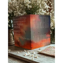 Outlet Konfirmationskarte Klappkarte A6 - Psalm 139,5 – Modernes Design Glaube Liebe Hoffnung -Edles 300g Papier Glückwunschkarten