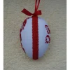 Best Kreuzstich Osterei Handarbeit gestickt  religiöses Motiv   12cm, rot weiß, Ostereier