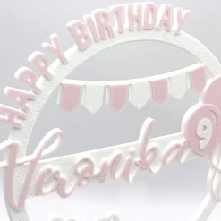 Tortendekoration|3D-DrUckRAUm Kuchen Topper "Happy Birthday" personalisiert mit Farbe, Name & Alter