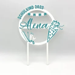 Best Kuchen Topper zur Einschulung - personalisiert mit Namen & Jahr Tortendekoration