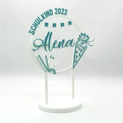 Best Kuchen Topper zur Einschulung - personalisiert mit Namen & Jahr Tortendekoration