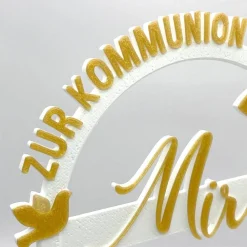 Online Kuchen Topper zur Kommunion - personalisiert mit Farbe, Name & Datum Tortendekoration