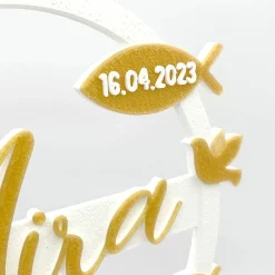Online Kuchen Topper zur Kommunion - personalisiert mit Farbe, Name & Datum Tortendekoration