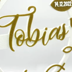 Outlet Kuchen Topper zur Taufe - personalisiert mit Farbe, Name & Datum Tortendekoration
