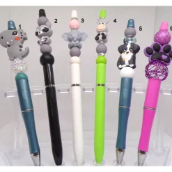 Papier & Schreibwaren|Punkrockdesign Kugelschreiber Tiere kawaii  Dino, Waschbär, Elefant, Esel, Berner Sennenhund oder Pfote als Geschenkidee