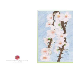 Glückwunschkarten|Malerei & Digital-Art - Ulrike Kröll Kunst–Doppelkarte - „Mandelblüte in Spanien“ - bewusst ohne Textvorgabe - Design  Ulrike Kröll