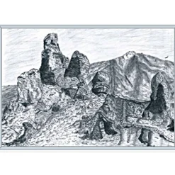 Glückwunschkarten|Malerei & Digital-Art - Ulrike Kröll Kunst–Doppelkarte - „Pico de Teide (Teneriffa)“ – bewusst ohne Textvorgabe - Design Ulrike Kröll.