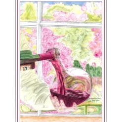 Sale Kunst–Doppelkarte - „Portugiesischer Wein“ - bewusst ohne Textvorgabe - Design  Ulrike Kröll. Glückwunschkarten