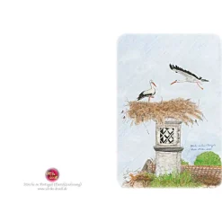Outlet Kunst–Doppelkarte - „Störche in Faro“ - bewusst ohne Textvorgabe - Design  Ulrike Kröll. Glückwunschkarten