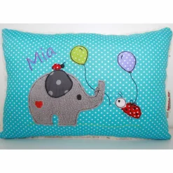 Clearance Kuschelkissen mit Name, Elefant & Luftballons Geschenke