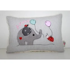 Clearance Kuschelkissen mit Name, Elefant & Luftballons Geschenke