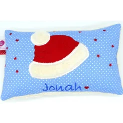 Sale Kuschelkissen Weihnachtsmütze Nikolausmütze Nikolaus - Weihnachten- Geburtskissen - Kissen mit Namen Weihnachtsgeschenke