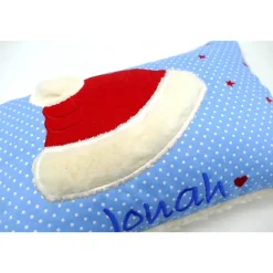 Sale Kuschelkissen Weihnachtsmütze Nikolausmütze Nikolaus - Weihnachten- Geburtskissen - Kissen mit Namen Weihnachtsgeschenke
