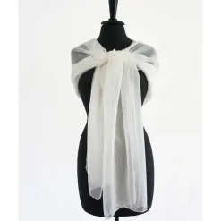 Clearance Langes Tuch aus Baumwolle und Seide mit Perlen bestickt Accessoires