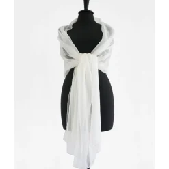 Clearance Langes Tuch aus Baumwolle und Seide mit Perlen bestickt Accessoires