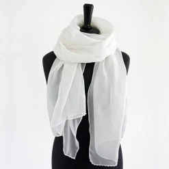 Clearance Langes Tuch aus Baumwolle und Seide mit Perlen bestickt Accessoires