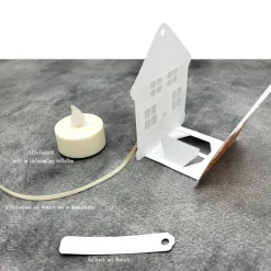Sale "Lebkuchenhaus" Lichthaus – Handgemachte Tischdeko, Gastgeschenk & Platzkarte für LED-Teelichter Tischdekoration