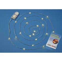 Bastelzubehör|inventiva LED Leuchtdraht, warmes Licht, 20 Leuchtpunkte