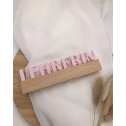 Best Lehrerin Geschenk Schulabschluss – 3D-Druck Deko mit Holzsockel „Lehrerin mit Klasse“ Kinder Einschulung