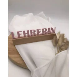 Best Lehrerin Geschenk Schulabschluss – 3D-Druck Deko mit Holzsockel „Lehrerin mit Klasse“ Kinder Einschulung