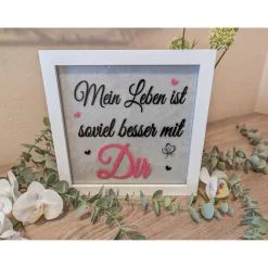 Outlet Leucht Bild " Mein Leben ist soviel besser mit Dir" Bild mit Licht Liebe Hochzeitsgeschenke