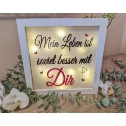 Outlet Leucht Bild " Mein Leben ist soviel besser mit Dir" Bild mit Licht Liebe Hochzeitsgeschenke