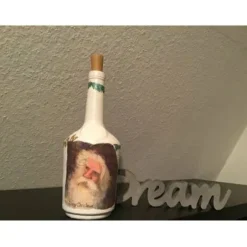 Kerzen & Beleuchtung|DekoatelierBerlin Leuchtflasche Weihnachten Dekoflasche upcycling  Unikat - Weihnachtsmann