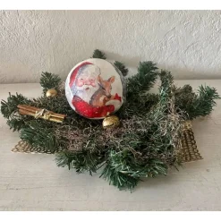 Kerzen & Beleuchtung|DekoatelierBerlin Leuchtkugel 10 cm ️ Einzigartig Geschenk  upcycling  Unikat - Weihnachtsmann mit Rehkitz