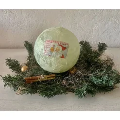Kerzen & Beleuchtung|DekoatelierBerlin Leuchtkugel 14 cm mint  Einzigartig  Geschenk  upcycling  Unikat - Weihnachtsmann