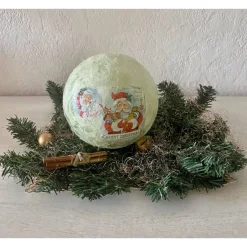 Kerzen & Beleuchtung|DekoatelierBerlin Leuchtkugel 14 cm mint  Einzigartig  Geschenk  upcycling  Unikat - Weihnachtsmann