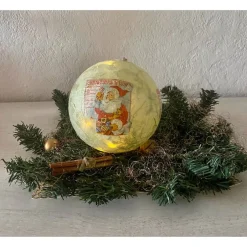 Kerzen & Beleuchtung|DekoatelierBerlin Leuchtkugel 14 cm mint  Einzigartig  Geschenk  upcycling  Unikat - Weihnachtsmann