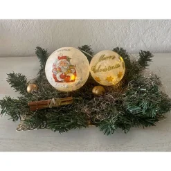 Sale Leuchtkugeln 10 + 8 cm   Einzigartig  Geschenk  upcycling  Unikat - Weihnachtsmänner Kerzen & Beleuchtung