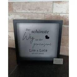 Best Leuchtrahmen "Der schönste Weg ist der gemeinsame" Hochzeitsdeko