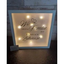 Sale Leuchtrahmen "Wo meine Familie ist da bin ich Zuhause" Geschenke