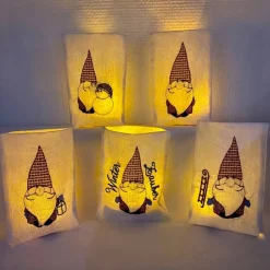 Kerzen & Beleuchtung|CatsDusShop Lichtbeutel mit Gnom, verschiedene Motive, Tischdekoration, Dekoration, Lichterbeutel, Zwerg, Gnome, Winterzeit