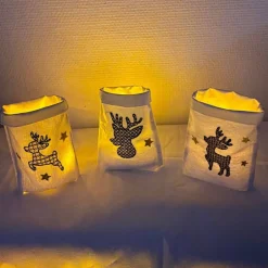 Hot Lichtbeutel mit Rentier/Reh/Hirsch, verschiedene Motive, Tischdekoration, Dekoration, Winterzeit, Lichterbeutel Kerzen & Beleuchtung