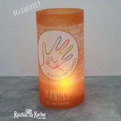 Lichthülle zur Kommunion - In Gottes Hand geborgen Dekoration