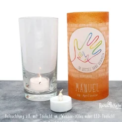 Lichthülle zur Kommunion - In Gottes Hand geborgen Dekoration