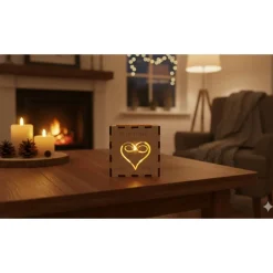 New Lichtmoment – Personalisiertes 3D-Teelicht-Display aus Holz mit Gravur Valentinstagsgeschenke