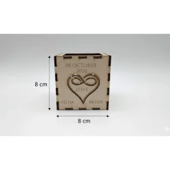New Lichtmoment – Personalisiertes 3D-Teelicht-Display aus Holz mit Gravur Valentinstagsgeschenke