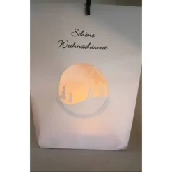 Geschenke|Netles Kartenkunst & Schmuckallerlei Licht-Tüte mit weihnachtlicher Szene, Teelicht, Deko, Lichttüte