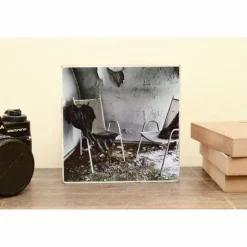 Gastgeschenke|BildArt Lost place Fotografie altes Kleid in verlassener Villa Foto auf Holz 13x13 Holzbild Wandbild Dekoration Geschenk für ihn Geschenkidee