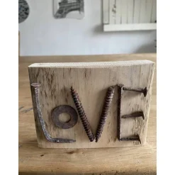 Geschenke|Schlüter Home Design Love kleines Holzschild mit Botschaft, Upcycling, Spruchschild, kleines Geschenk