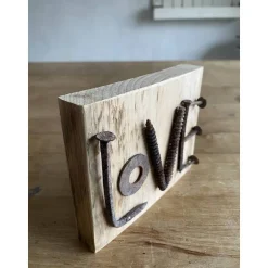 Geschenke|Schlüter Home Design Love kleines Holzschild mit Botschaft, Upcycling, Spruchschild, kleines Geschenk