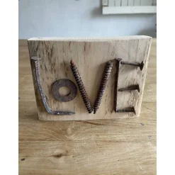 Geschenke|Schlüter Home Design Love kleines Holzschild mit Botschaft, Upcycling, Spruchschild, kleines Geschenk