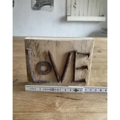 Geschenke|Schlüter Home Design Love kleines Holzschild mit Botschaft, Upcycling, Spruchschild, kleines Geschenk