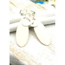 Online Lässige elegante Ohrhänger aus Emaille & Silber in Weiß – Geschenkidee für Frauen Brautschmuck